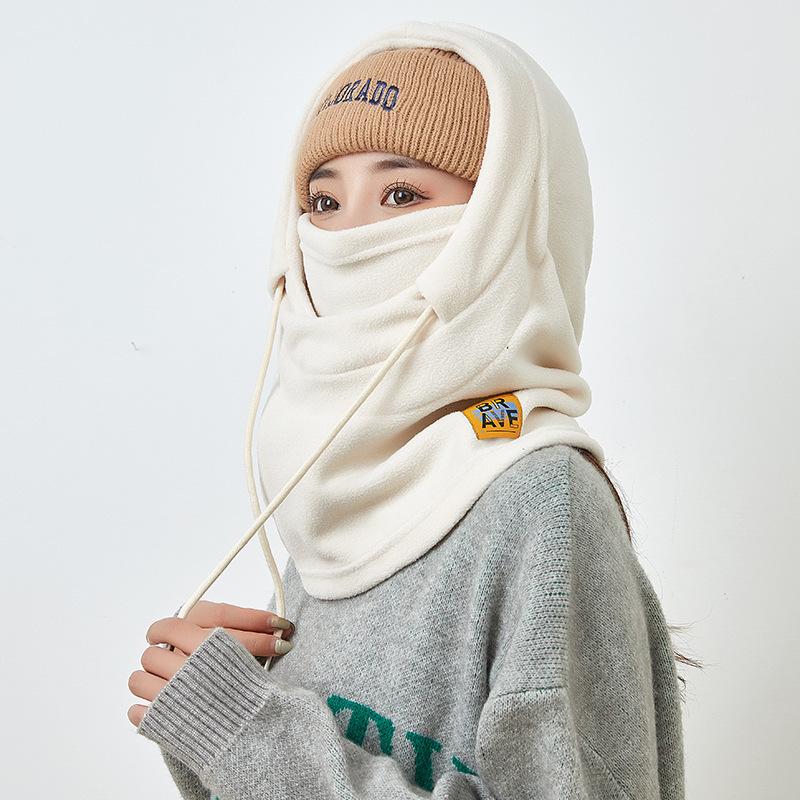 Men and Women Outdoor Cycling Masks for Neck Protection and Cold Protection Integrated with Velvet Face Protection Ski Pullover Hat