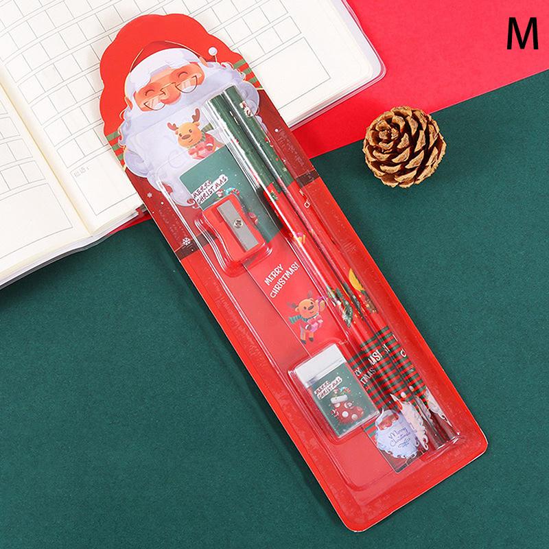 1 комплект рождественских канцелярских принадлежностей для детей, мультяшные карандаши, ластик, линейка, блокноты, набор ножей и карандашей, школьные принадлежности, подарок на день рождения