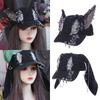 Щенок Рваная Джинсовая Бейсболка Кролик Ушки Зайца Snapback Кепка Цепочки Уши Добермана Шляпа Мужчины
