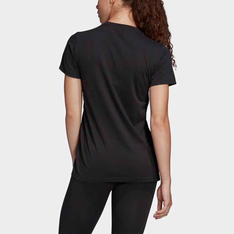 adidas Футболка с логотипом Badge Of Sport, повседневная, спортивная, с круглым вырезом и коротким рукавом, женские топы, черная FQ3237