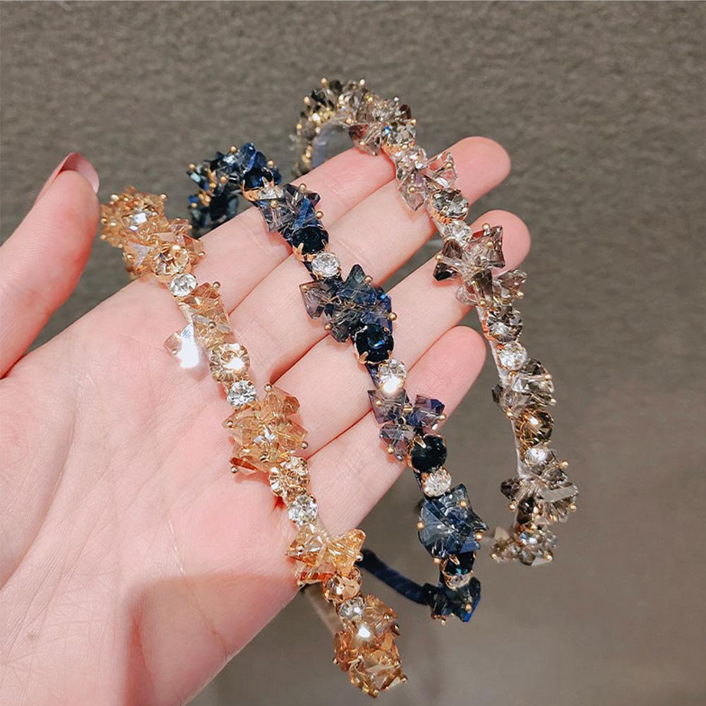 Luxury Elegant Bride Zinc Zinc Alloy Hair Accessories Rhinestone Hairband Hair Hoop Crystal Headbands