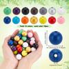140Pcs 14 Colors Wood Large Hole European Beads Round Mixed Color 19~20x18mm Hole: 4.2mm 10pcs/color