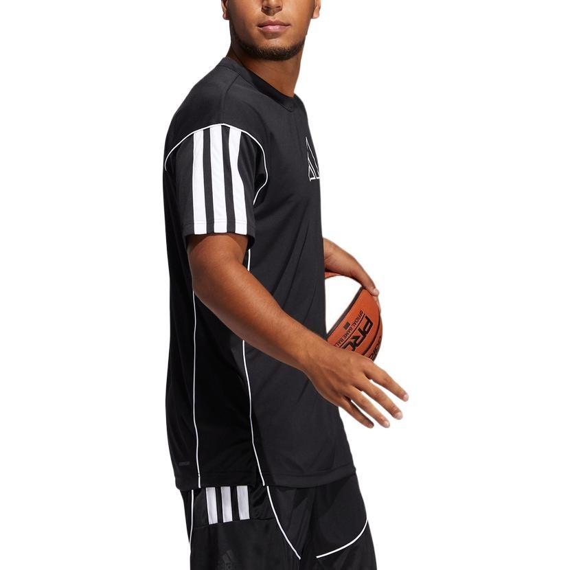 adidas Футболки Мужские Черные С Круглым Вырезом Умеренный Прямой Крой GL0465