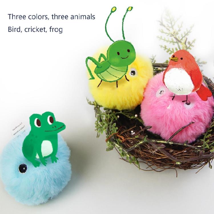 Cats Toy Electric Catnip Plush Ball Bird for Frog Cricket Chirping Kitten Cha