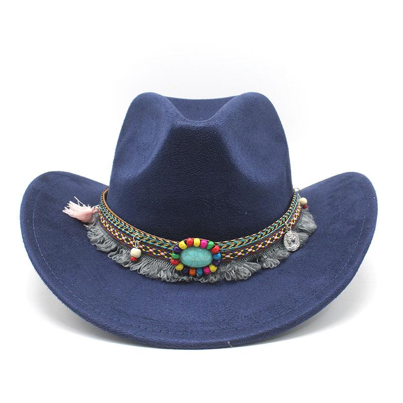 Замшевая шляпа Jazz Hat Western Cowboy Hat Men's British Gentleman's Top Hat Big Brim Outdoor Sun Hat