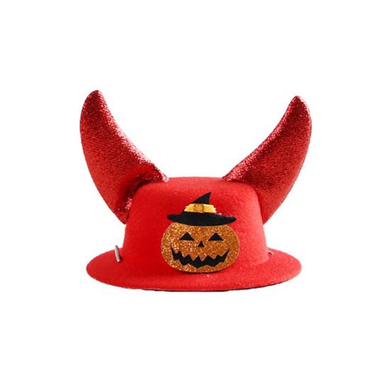 Хэллоуин Шляпа для питомца Кошачья формальная шляпа с рогами Шляпа тыква-паук Регулируемый головной убор для маленьких собак и кошек Праздничный костюмный аксессуар
