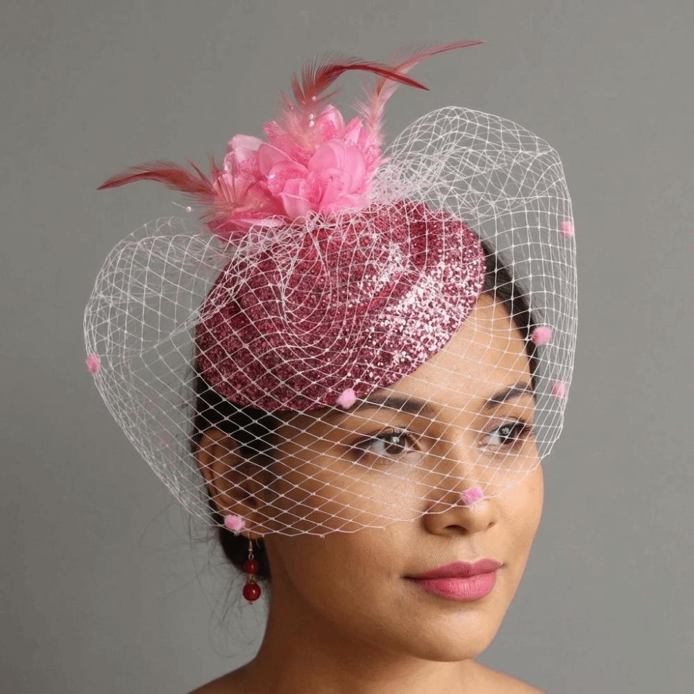 Wave Point Felt Fascinator Hat Solid Color Hair Clip Hat Temperament Bridal Headdress Headwear