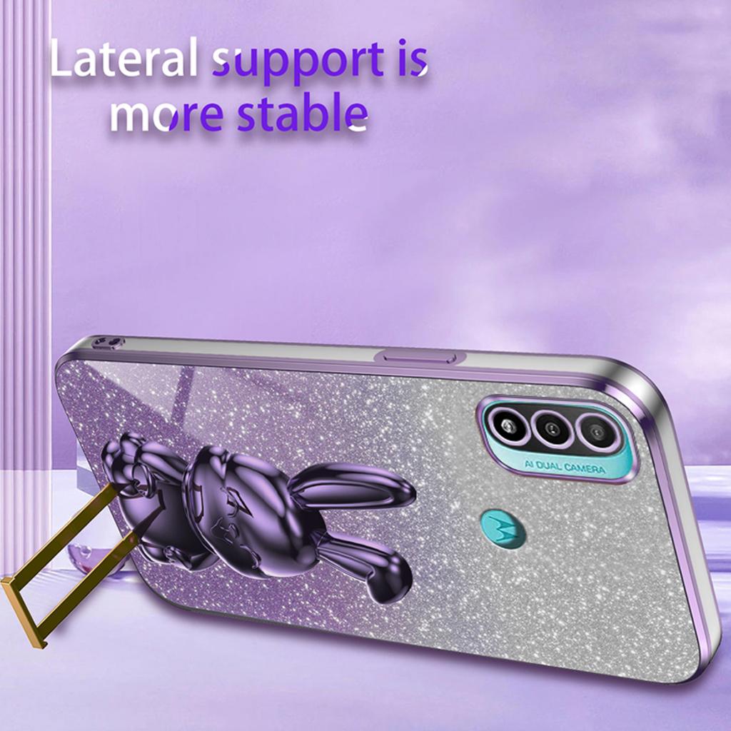 For Motorola Moto E20 PC+TPU Phone Case Support Kickstand Back Protective Cover