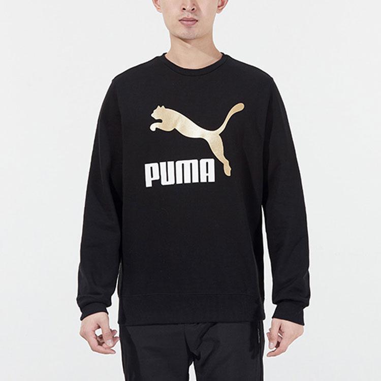 PUMA Sweatshirts Men's Black Crew Neck Moderate Regular 535278-01