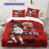 Football Player Red Print 3‑piece Bedding Set,  Duvet Cover+2 Pillowcases, Without Pillow Core or Comforter, Sport Fan Bedroom Decor