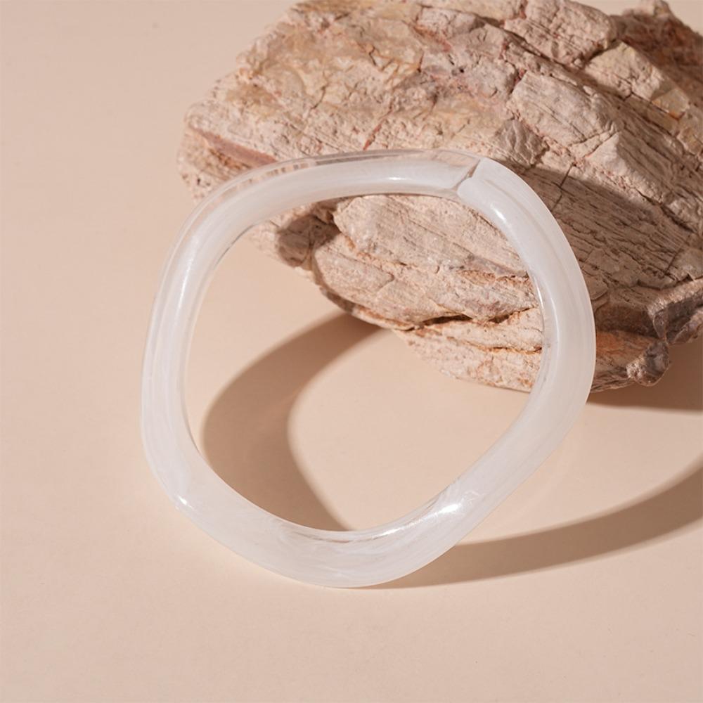 Hip Hop Acrylic Bangle Bohemian Retro Hand Ring Temperament Irregular Wide Bracelet  Women