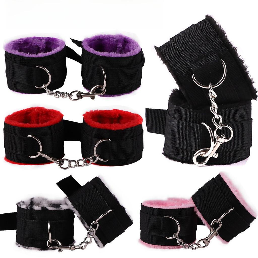 Plush Adult Game BDSM Bondage Cuffs Soft Love Handcuffs Sex Ankle Restraint Couple Role Play Adult Intimacy Gift Couple Sex Toy
