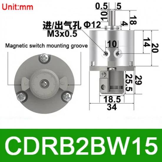 Пневматический поворотный цилиндр с лопастью типа SMC CRB2BW CDRB2BW CDRB2BWU 10 15 20 30 40-90S 180S 270S