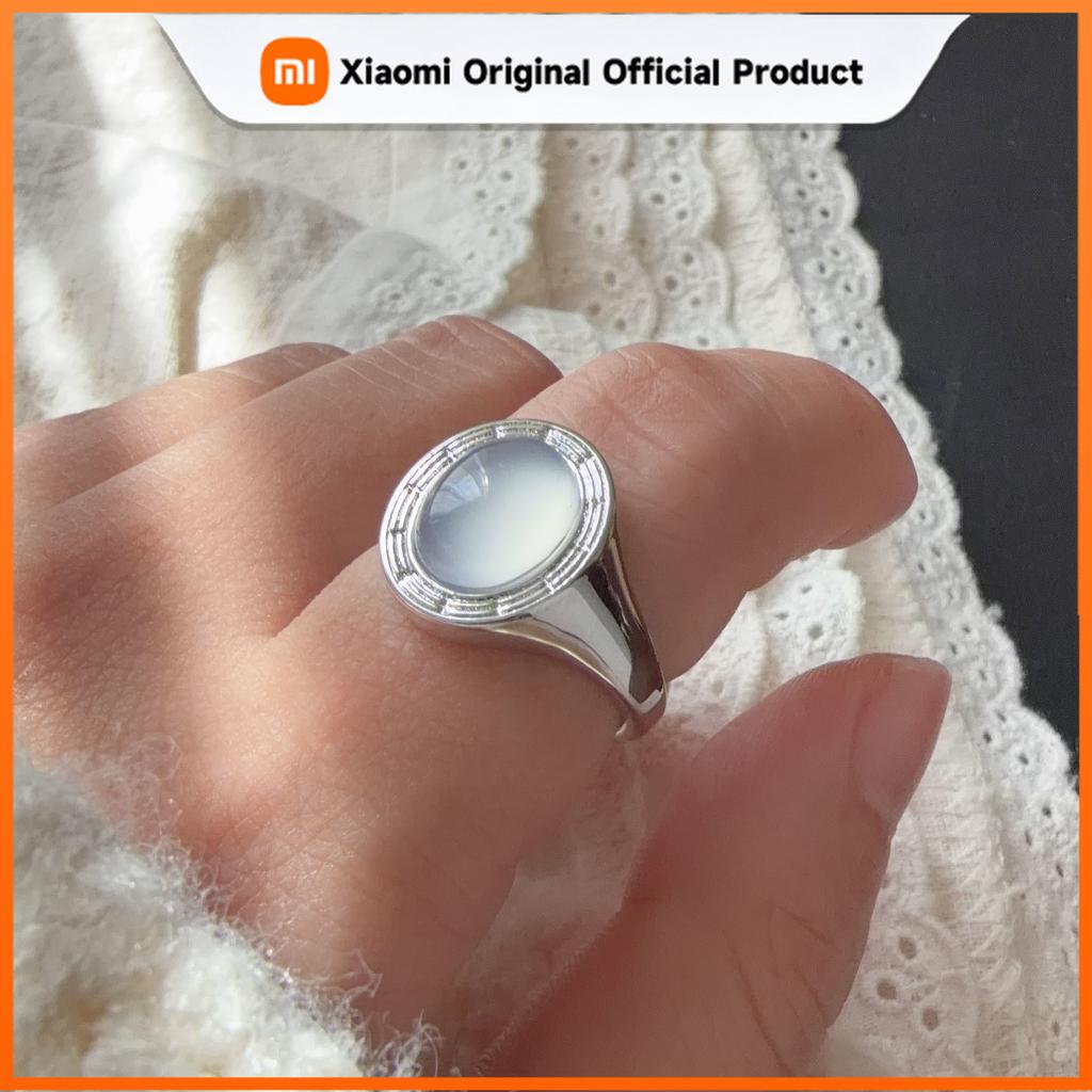 Xiaomi Кольца из стерлингового серебра 925 пробы для женщин Геометрические Тонкие ювелирные изделия Регулируемые по пальцу Какое кольцо с камнем для вечеринки Подарок на день рождения