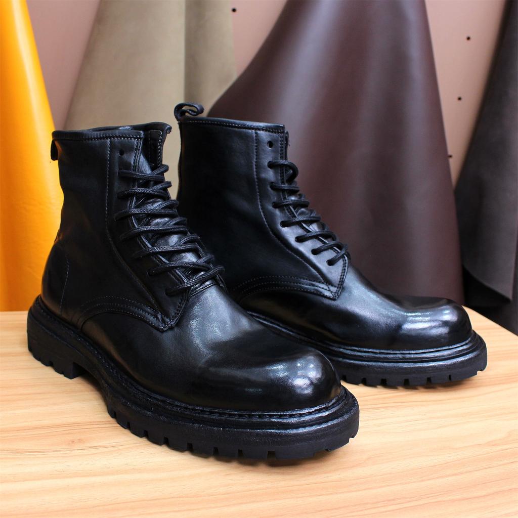 Модные ботинки Goodyear ручной работы из лошадиной кожи для мужчин и женщин, на шнуровке на заказ, теплые и удобные, высокого класса