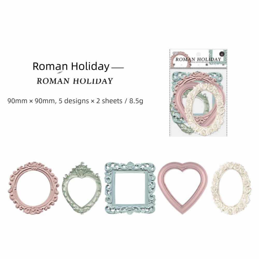 A Set Relievo Vintage Hollow Embossed Materials Frame Scrapbook Decoration Paper DIY Crafts