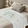 Lightweight Floral Flannel Throw Blanket - Versatile Skin-friendly Soft Warm Home & Car Use, Cozy Decor, Perfect for Christmas & Halloween
