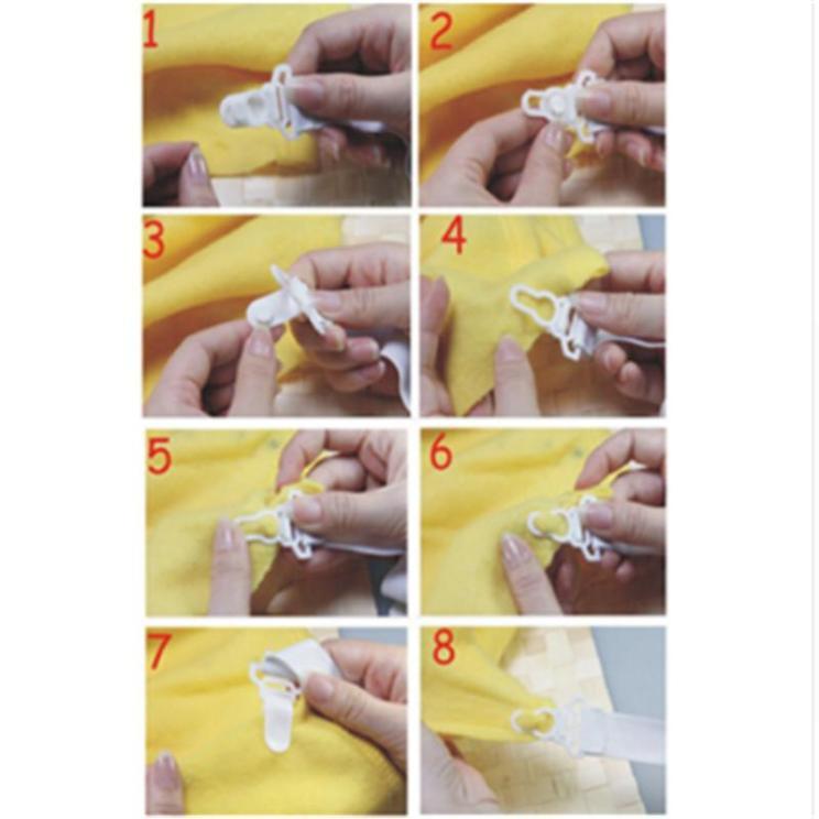 4 Pcs White Bed Sheet Mattress Cover Blankets Grippers Clip Holder Fasteners Elastic Set