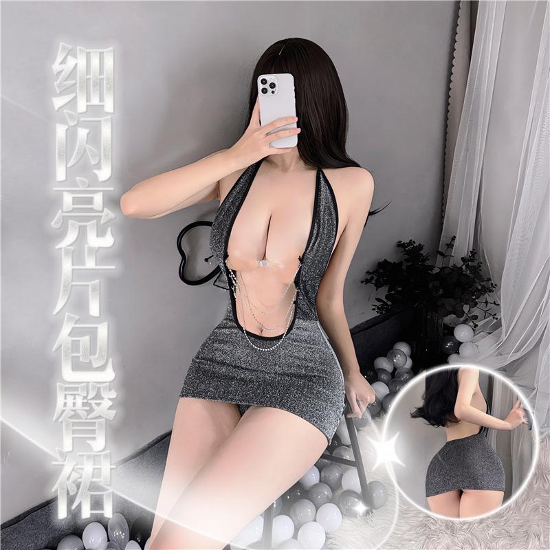 Sexy Sexy Neck Hip Skirt Uniform Female Cosplay Guanyun Pajamas