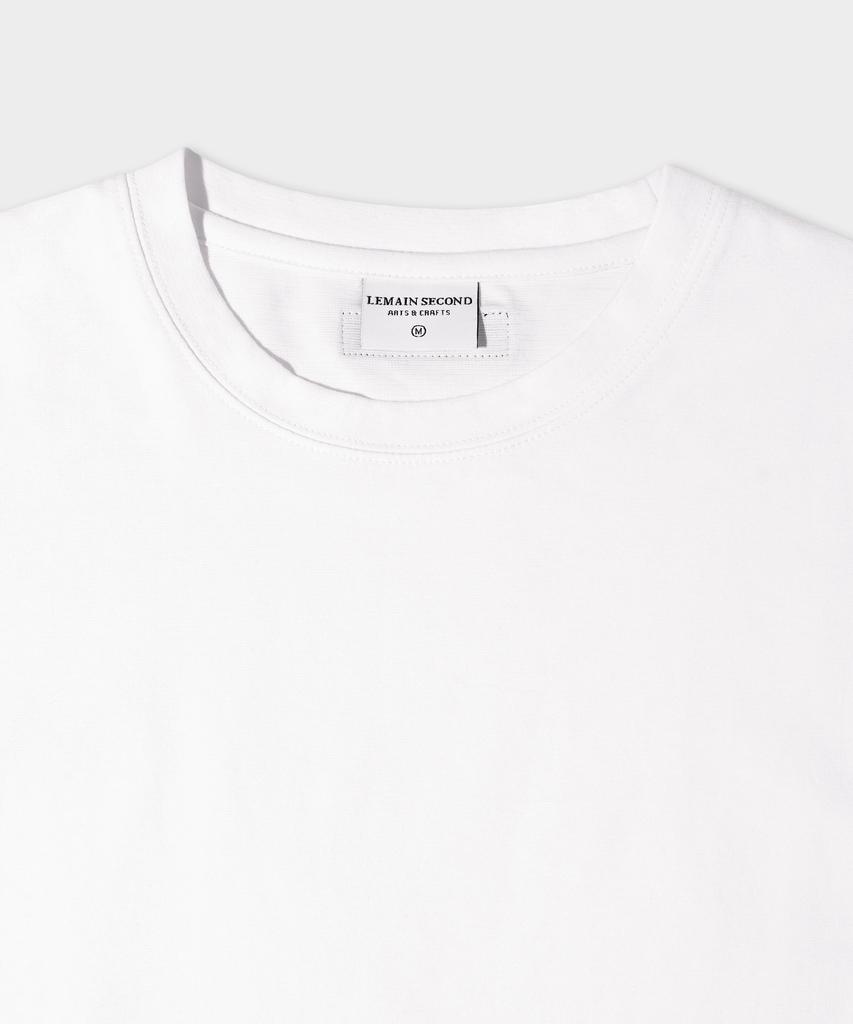 LEMAIN SECOND Semi Crew Neck Muscle Fit Plain Short Sleeve T-Shirt [Ivory]