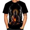 Fashionable New Summer 3D Printing Faithful Buddha Pattern Men's T-shirt Casual Round Neck Large Loose Short Sleeved