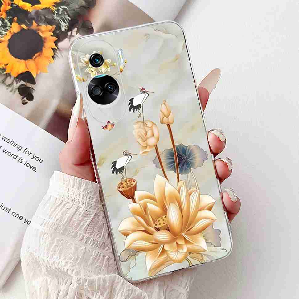 For Huawei Honor 90 Lite Case New Painted Flowers Soft Silicone TPU Cover For Honor 90 Lite CRT-NX1 6.7" Shockproof Phone Cases