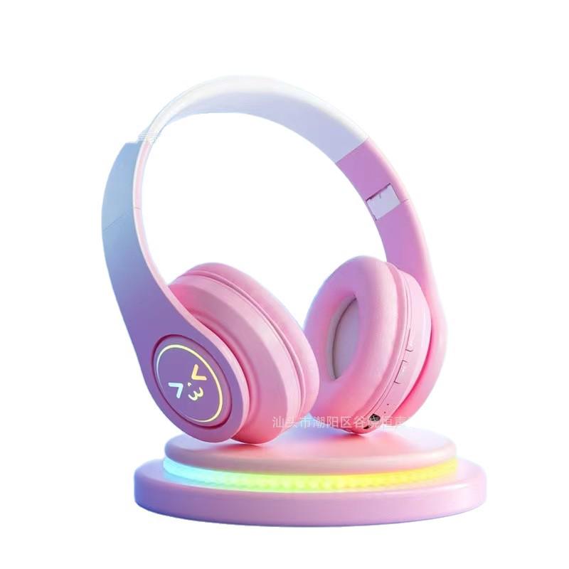 Беспроводные игровые наушники B39 RGB с градиентной подсветкой, полноразмерные, с тяжелым басом