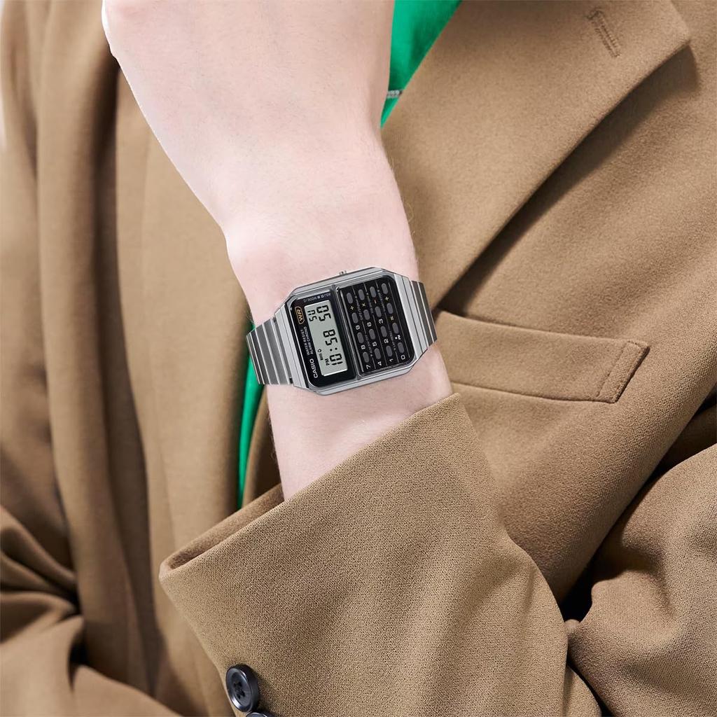 Casio Vintage Series Digital Watch with 8 Digit Calculation Function Unisex Metal Band Silver Overseas Model [Casio] CA-500WE-1A [Item]