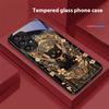 Черный Золотой Кот Для Samsung Galaxy S10 S20 Plus S21 FE S22 S23 S24 FE S25 Ultra Черный Чехол для телефона из закаленного стекла Твердая оболочка
