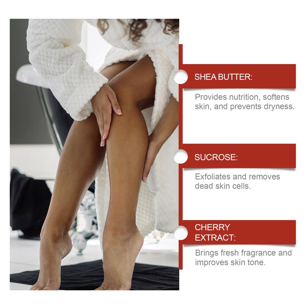 Cherry Sugar Body Scrub Gentle Exfoliating Body Wash Remove Dead Skin Moisturizing Brightening Deep Cleansing Shower Scrub