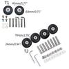 Luggage Wheels Suitcase Replacement Roller Bearing Hardware Repairing Kit Rubber Casters OD 45x18mm/70x24mm Heavy Duty