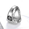 S925 Silver Ring Personalized Retro Black Ring Templar Masonic Ring