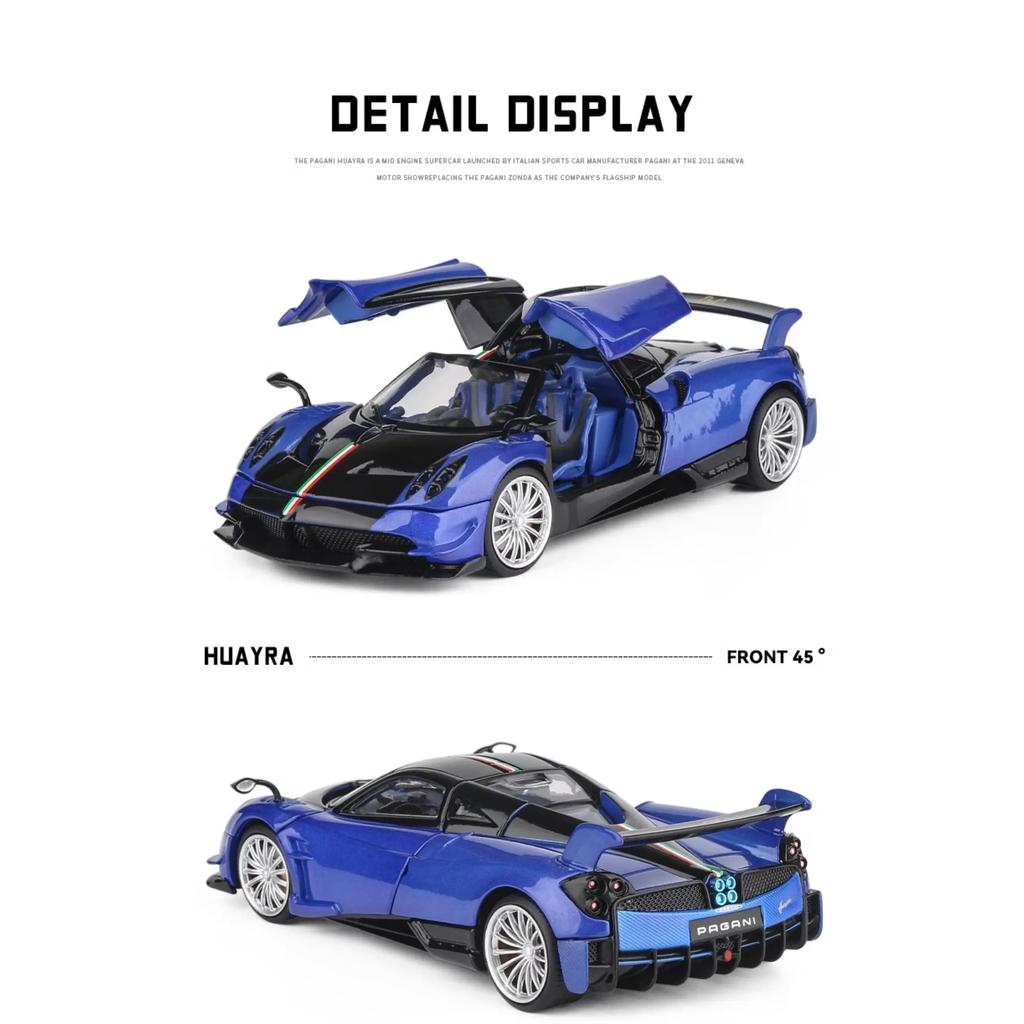 1/32 Pagani Huayra Supercar Diecasts & Toy Vehicles Металлическая модель автомобиля Амортизатор Звук Свет Коллекция Игрушечные машинки Подарок