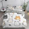 Cartoon Bedding Set Cute Cats Printed 3D Duvet Cover Set Twin Full Queen King Double Sizes Pillowcase Bedclothes Soft Polyester
