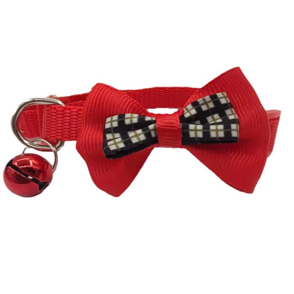 Cute Cat Collar With Bell Pet Collar Pendant Adjustable Bow Tie Beautiful Collar Christmas Pets Gift Pet Accessories
