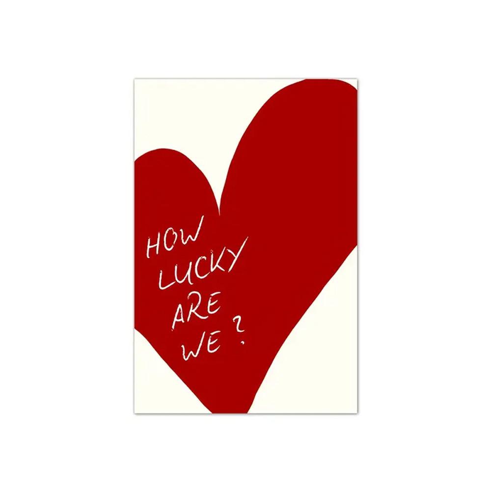 Are We Poster Canvas Painting Modern Print Wall Art Bedroom Home Decor Valentine Gift Piece Frameless Red Love Heart How Lucky