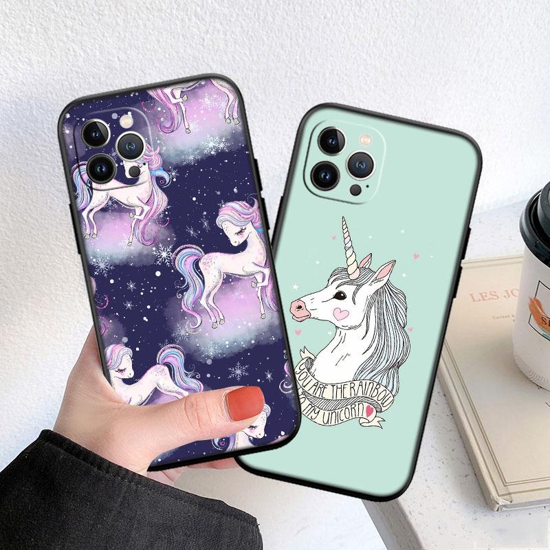 LO22 Cartoon Unicorn Soft Shell Phone Case for Samsung Galaxy Note 10 20 S23 S24 S25 Ultra FE Plus Edge Lite A02S A35 A07 A17