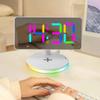 RGB Ночник-основа Дневной и Ночной режимы Отображение Времени Недели С 2 Будильниками Беспроводная Зарядка Часы для Внешнего Мобильного Телефона