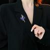 Creative Elegant Ballerina Brooch Sparkling Dress Coat Inlaid Clothes Pin Rhinestones Suit Lapel Badge Wedding