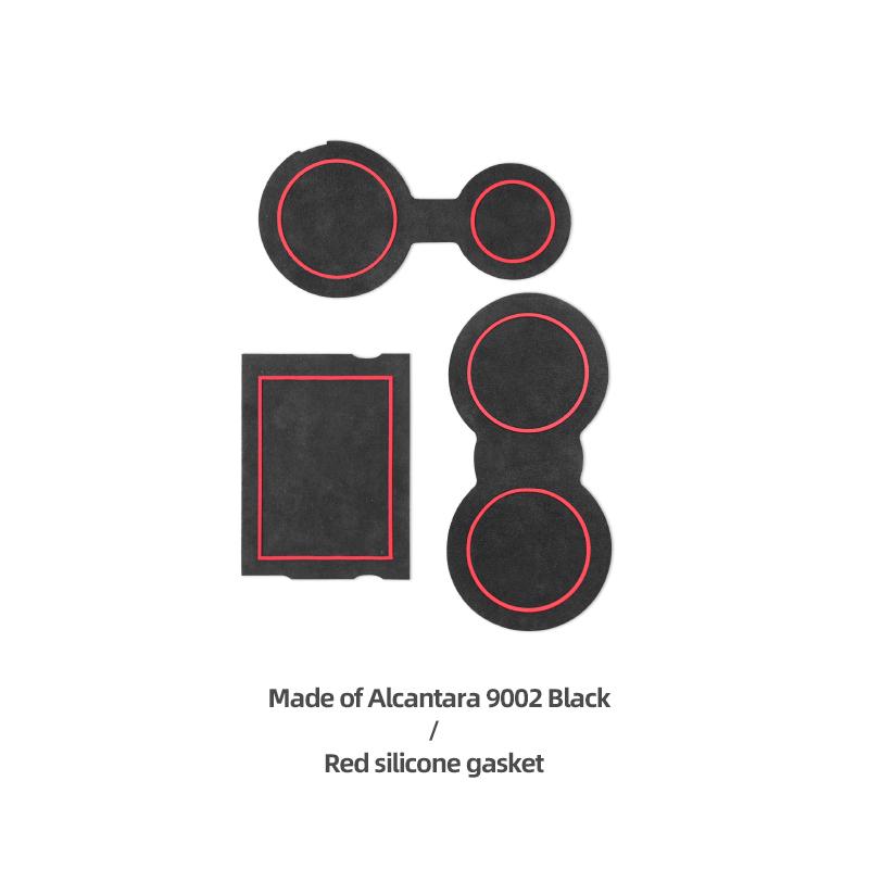 For Porsche Macan 2014-2024 Make of Alcantara Auto Cup Holder Coaster Pad Storage Box Mat Tuning Decor Car Interior Accessories