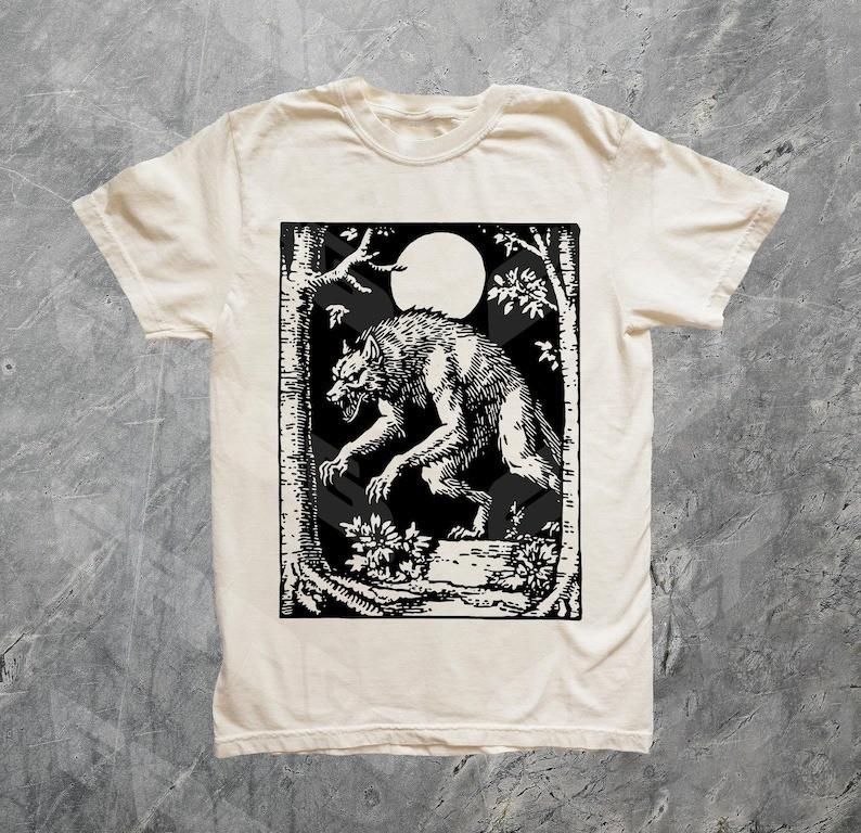 90s Vintage Werewolf Graphic Shirt Retro Creepy 90s T Shirt Full Size S3XL Unisex T-Shirt