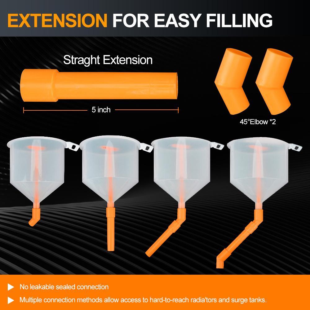 Plastic Filling Funnel Spout 15Pcs/Set Fit Universal Vehicles Spill Proof Coolant Filling Kit Car Accessories Pour Oil Tool