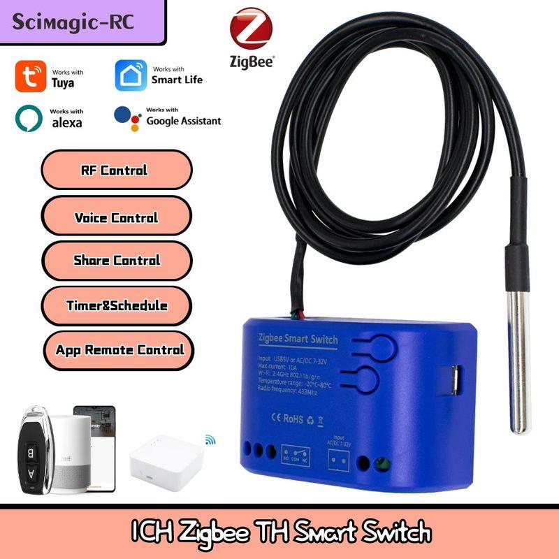1-5 шт. Zigbee Tuya WiFi Умный переключатель температуры AC85-250V 2200 Вт/10 А Мониторинг Термостат 1-канальный релейный модуль