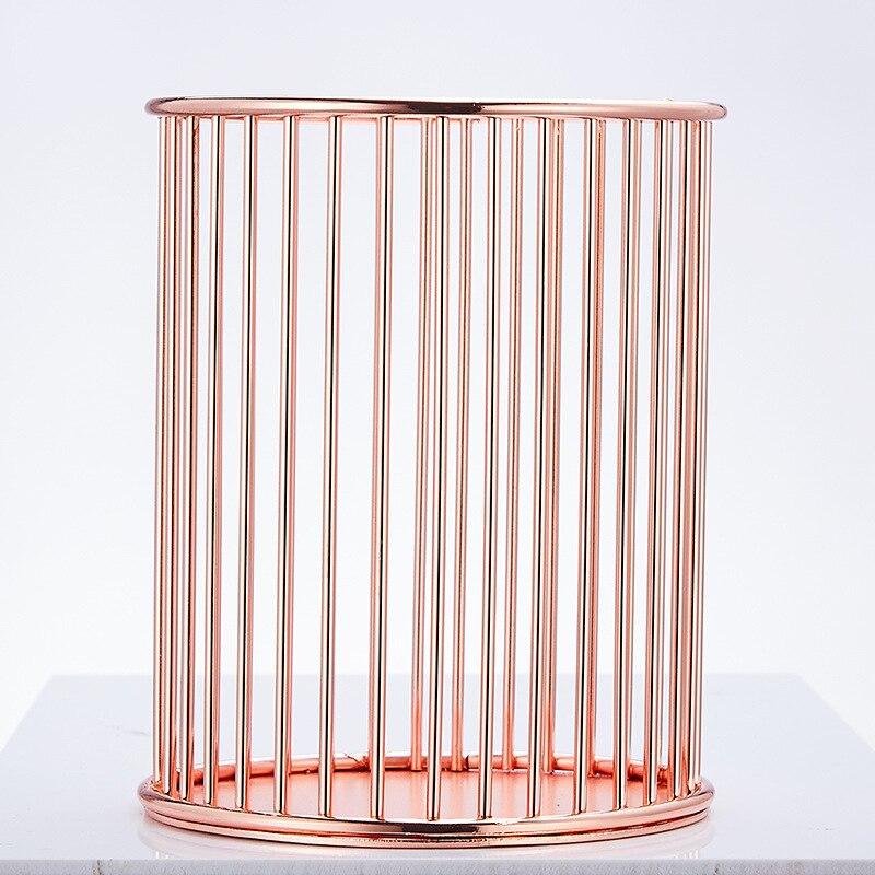 1 шт. настольный держатель для ручек, офисный школьный футляр для хранения, металлическая золотая розово-золотая коробка для ручек, карандашей, органайзер для домашнего хранения