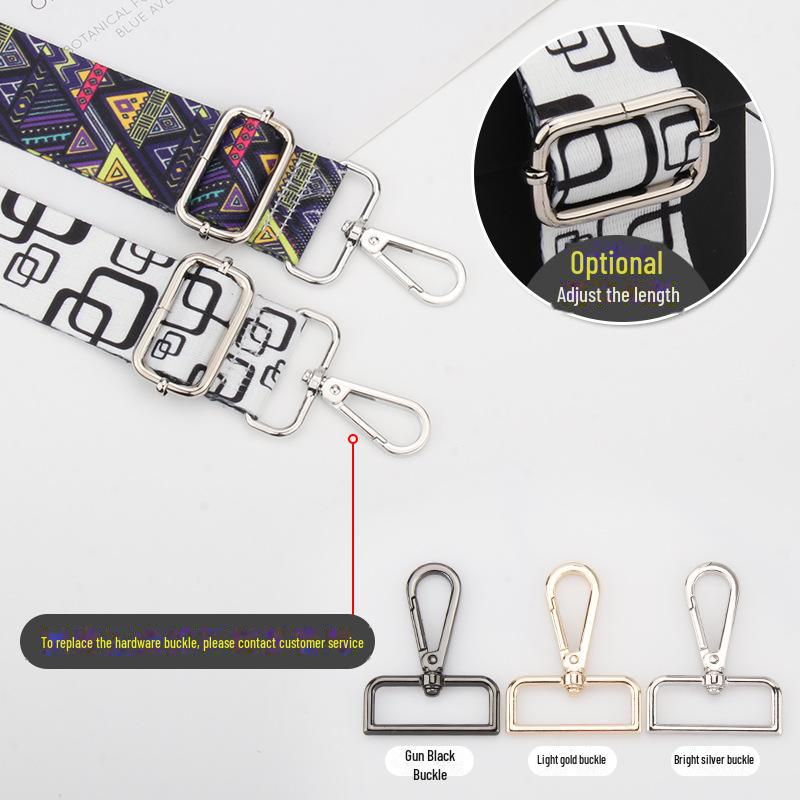 Регулируемый плечевой ремень с этническим принтом для женской сумки - многоцветный аксессуар
