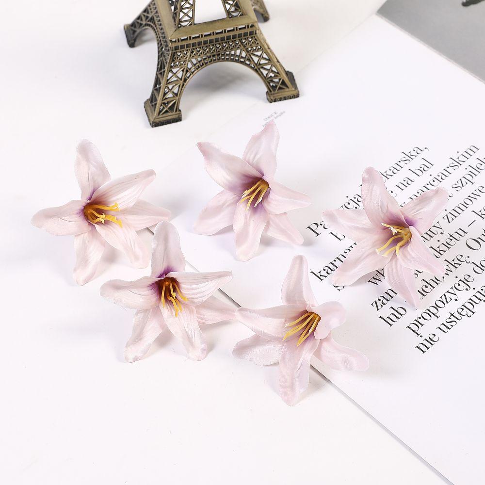 10/20/50 Pcs Silk Artificial Flower Lily Flower Head DIY Crafts Scrapbooking Home Wedding Room Party Wreath Decor Accessories