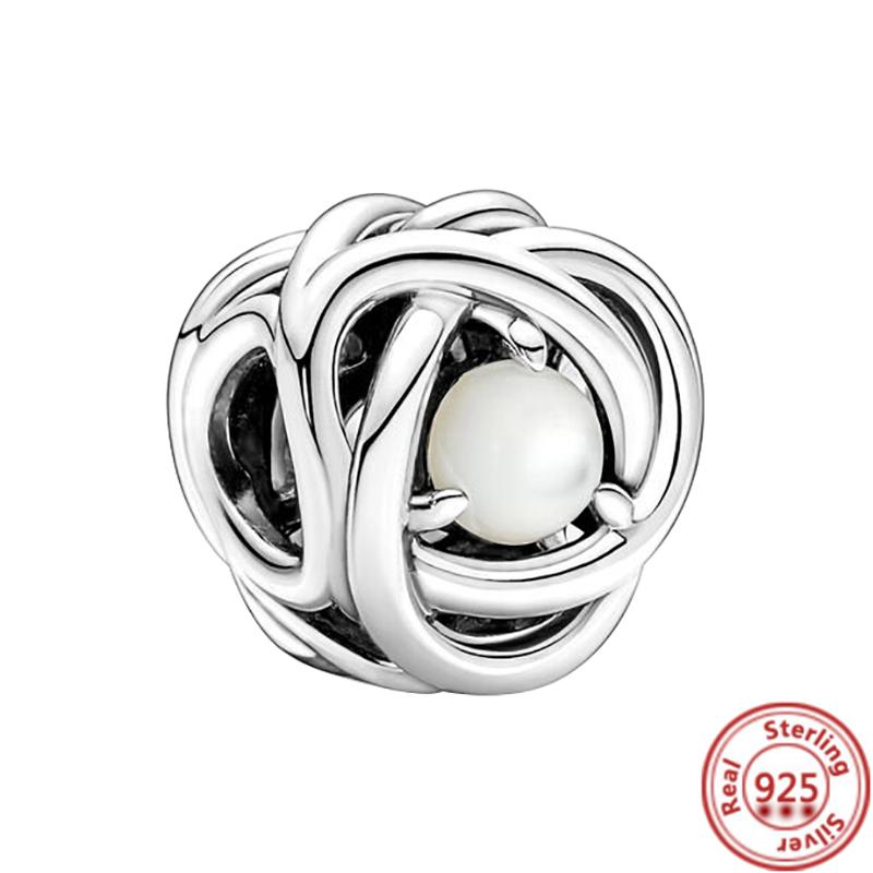 Новый 12 Созвездие Месяца Цвет Вечности Круг Подвеска Подходит Оригинальные Подвески Браслет Из Бисера Стерлингового Серебра 925 DIY Ювелирные Изделия