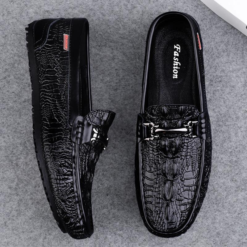 Fashion Elegantes Slip-on Mens Leather Shoes Comfy Casual Male Shoes Soft Non-slip Men Loafers Breathable Driving Moccasin Boat Flats