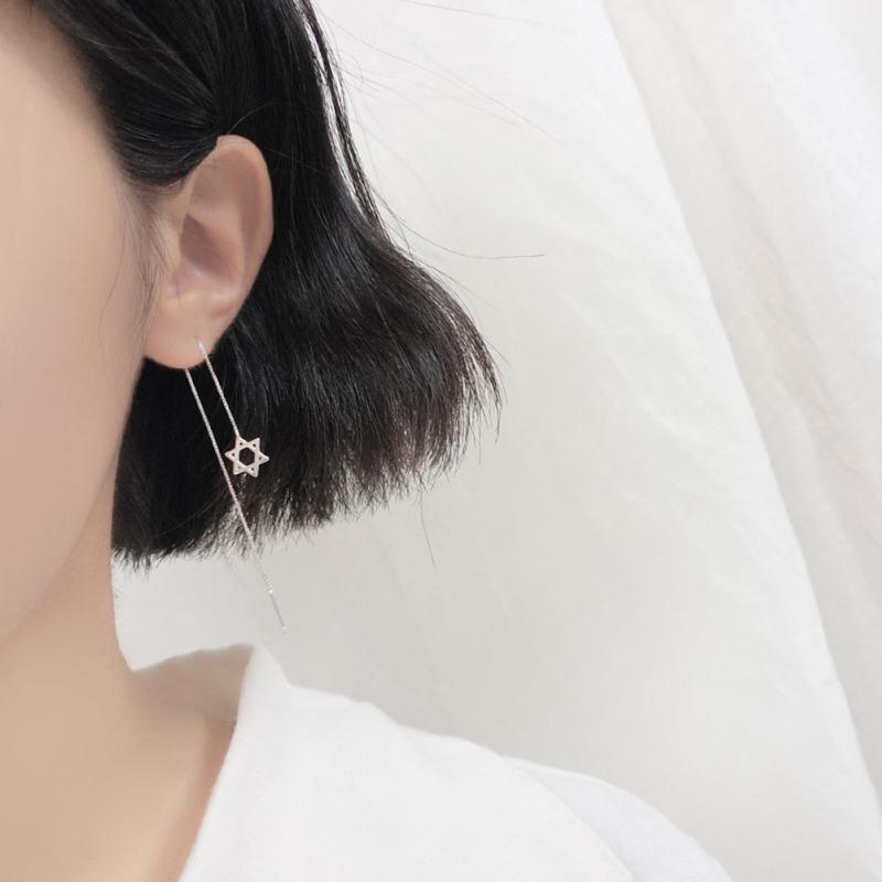 Новый! Женские длинные серебряные серьги с кисточками в корейском стиле, простые универсальные стильные серьги, ювелирные аксессуары