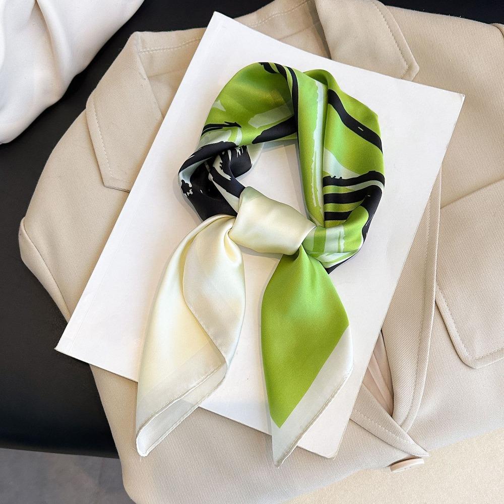 Square Lily Scarves Wrap Polyester Women Satin Hijab Fashion Silk Hair Bands  Female Accessories
